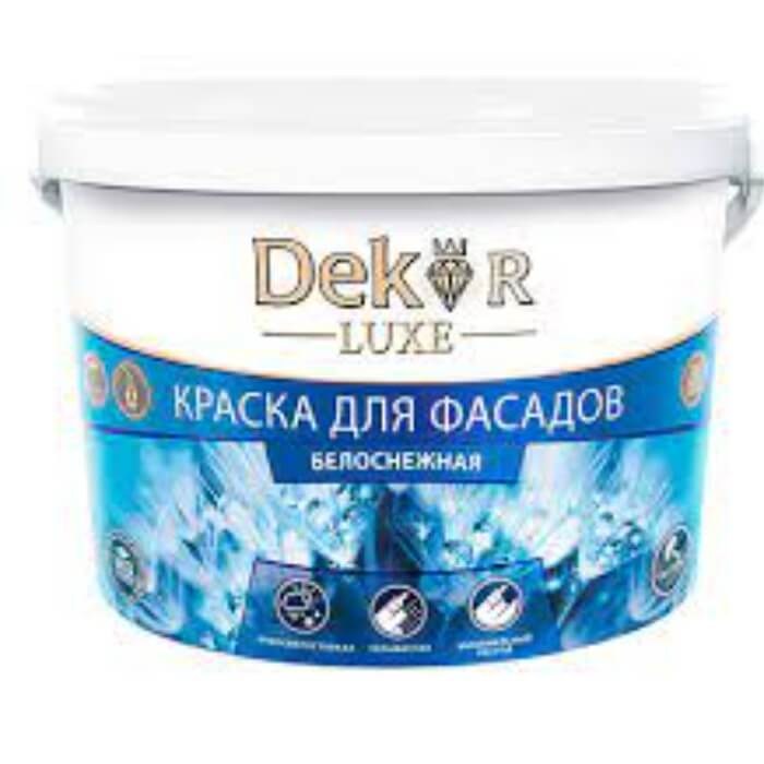 Краска ВД-АК-111 DEKOR для фасадов белоснежная 14 кг2